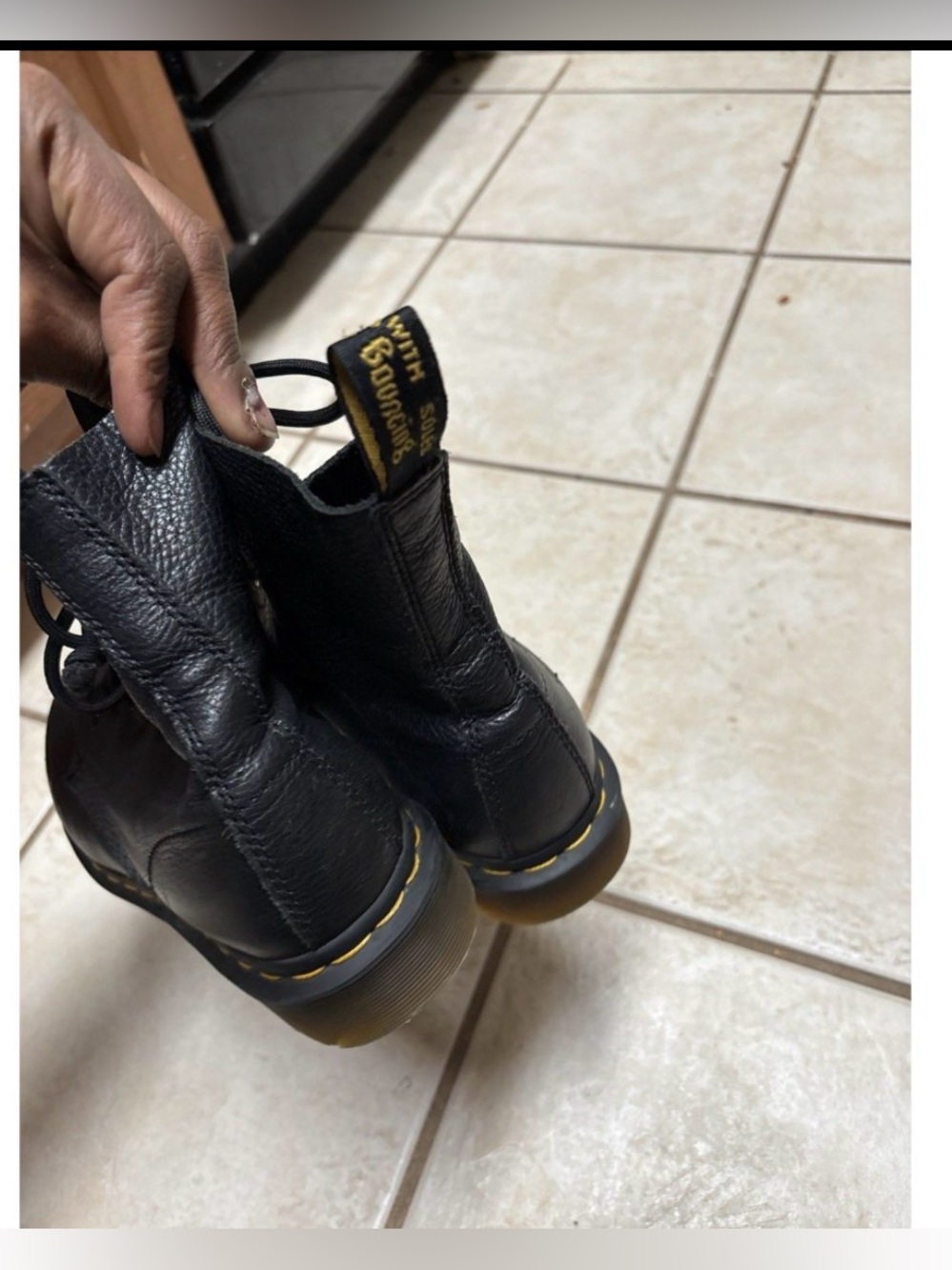 Dr. Martens 1460 Pascal Virginia Soft Leather Black Boots Size 6 Grunge - Picture 4 of 9